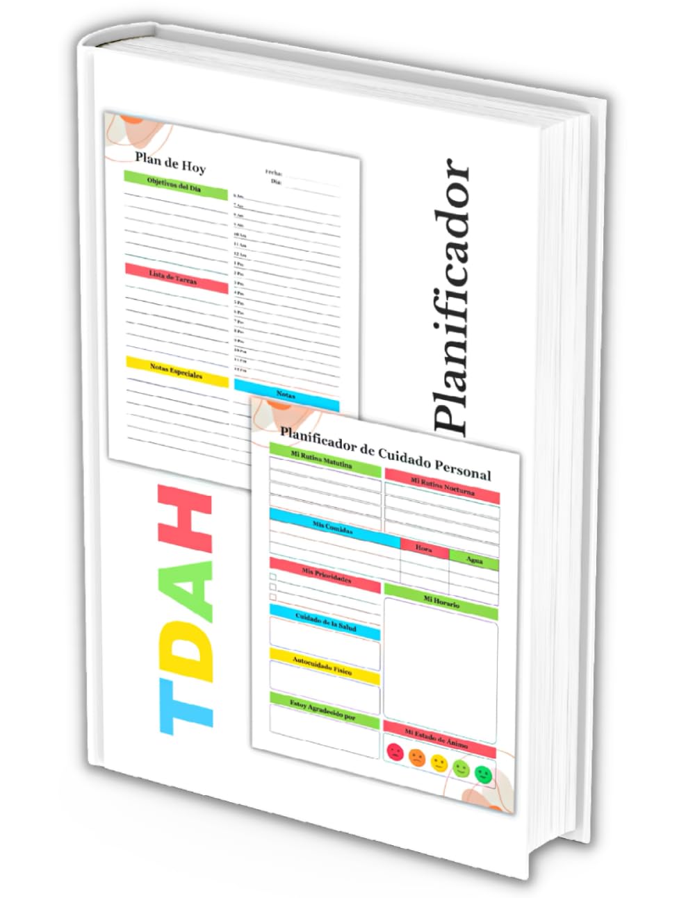 Libro: Planificador TDAH: Agenda TDAH de Organización Diaria y Semanal, Sin Fecha, Colorida, para Mejorar la Productividad, la Gestión del Tiempo y del Dinero, Cultivando la Gratitud