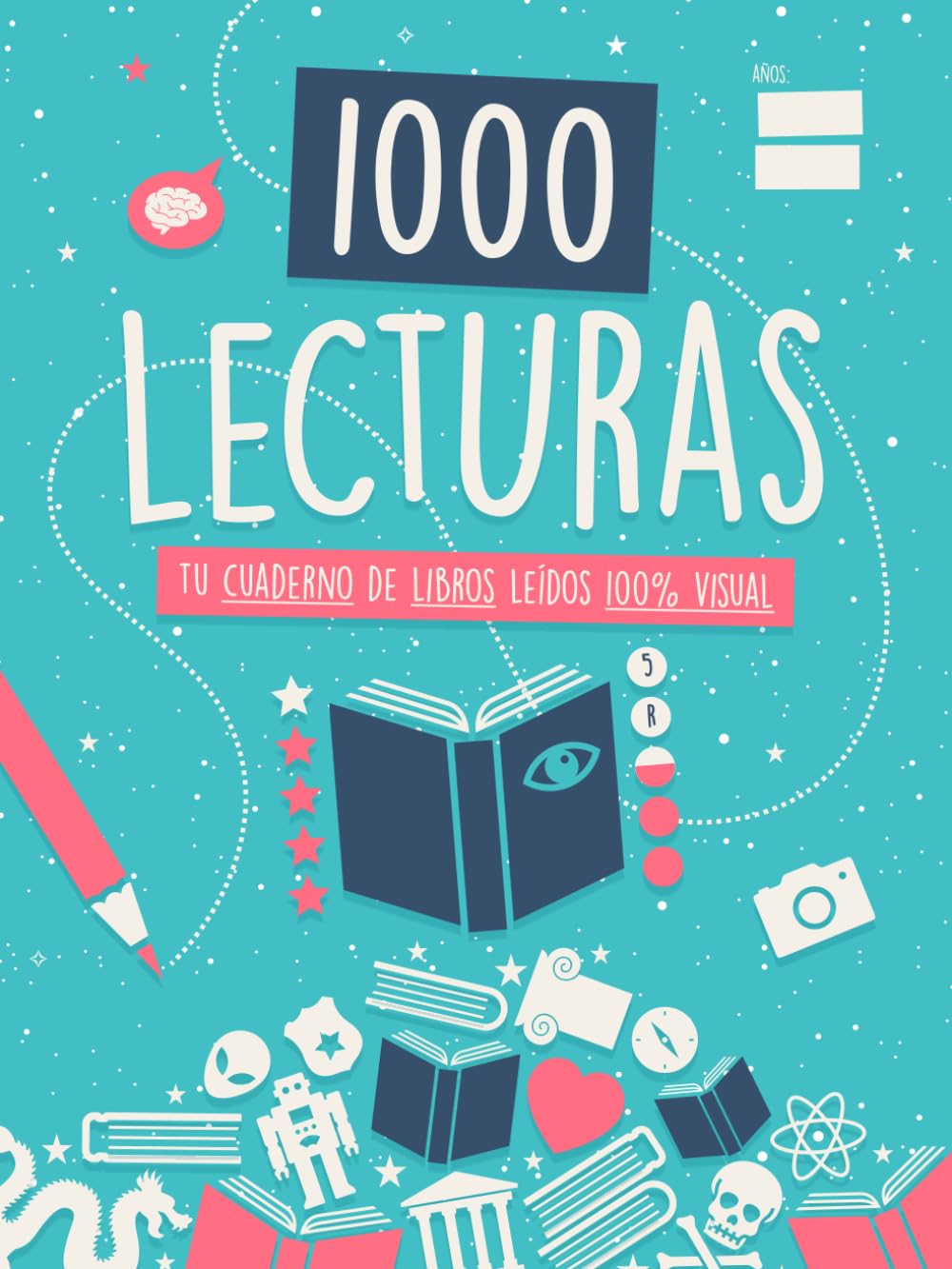 Libro: 1000 Lecturas (Gama Ocean): Reseña y Guarda Libros Imprimiendo y Pegando sus Portadas, ¡un Diario de Lectura 100% Visual!