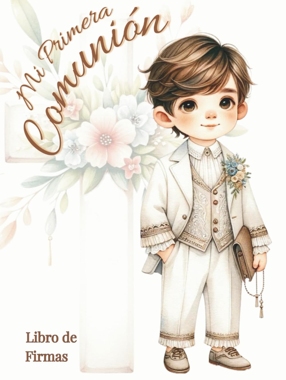 Libro: Mi Primera Comunión. Libro de firmas.: El recuerdo personalizado más especial para niños: álbum de fotografías, dedicatorias y mensajes de invitados. Tapa dura, papel crema.
