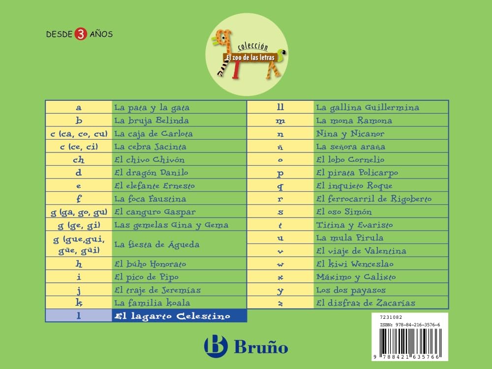 Libro: El lagarto Celestino: Juega con la l (Castellano - A PARTIR DE 3 AÑOS - LIBROS DIDÁCTICOS - El zoo de las letras)