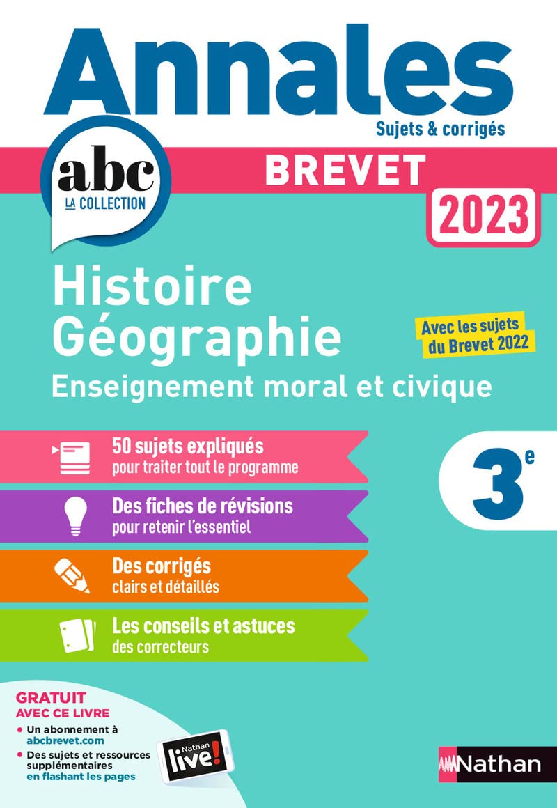 Libro: Annales Brevet - Histoire-Géographie - Enseignement Moral et Civique 3e: Sujets & corrigés