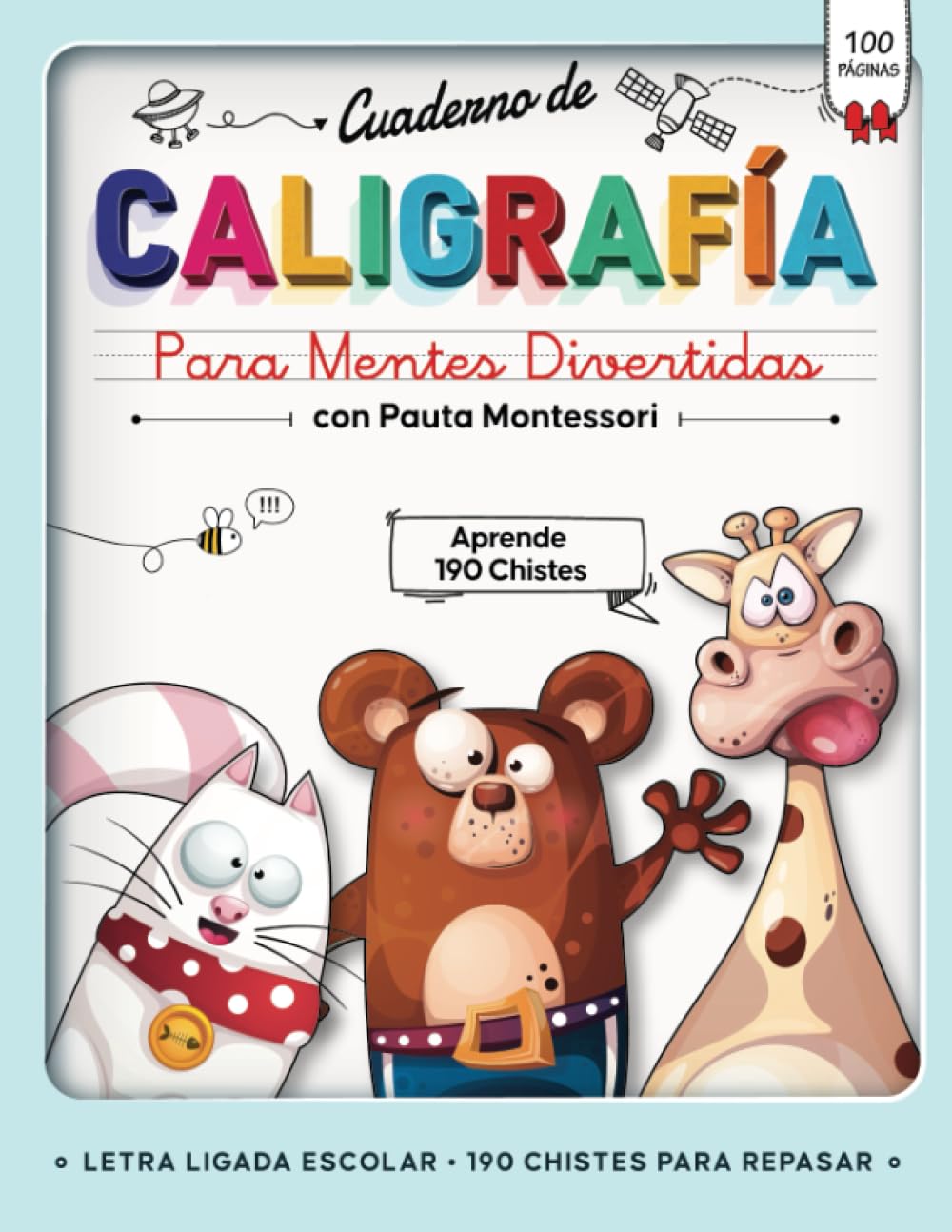 Libro: Cuaderno de Caligrafía para Mentes Divertidas con Pauta Montessori: Libro de Caligrafía Niños 8 Años - 9 Años con Chistes y Adivinanzas para Mejorar ... Escolar Divirtiéndose (Spanish Edition)