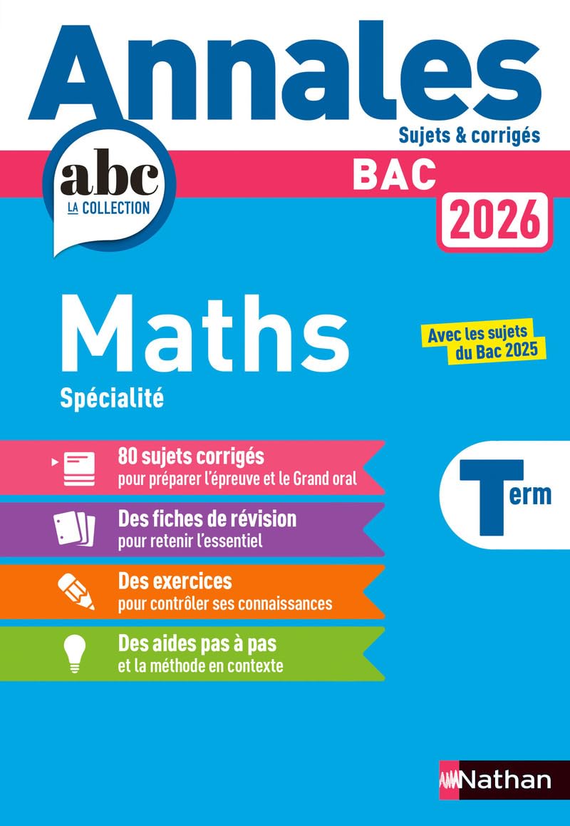 Libro: Annales Bac Maths Term. 2026 - Corrigé