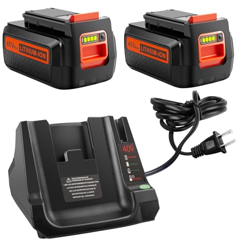 Paquete-de-2-baterías-de-repuesto-de-larga-duración-de-40-V-y-3000-mAh-con-cargador-rápido-para-Black-&-Decker-(batería-de-litio-de-40-V-y-herramientas).-Combo-económico-para-soplador-de-hojas,-cortasetos-y-cortacésped.