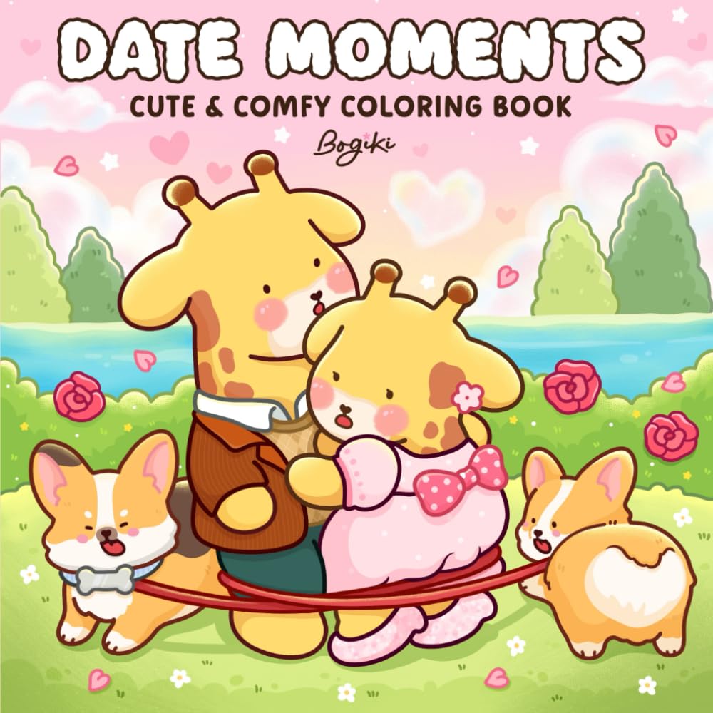 Libro: Date Moments: A Coloring Book for Adults and Teens Featuring Cute Fuzzy Couples in Charming Love Scenes for Relaxation