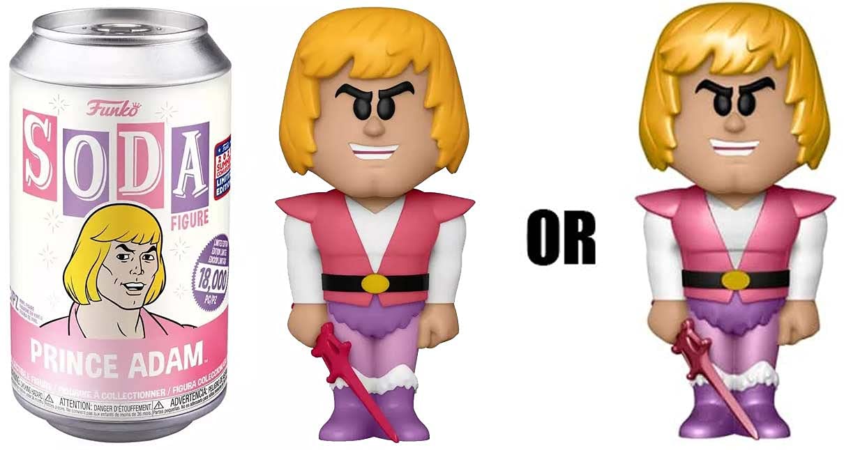 Funko Soda Vinyl Prince Adam Figura Masters of The Universe FunKon 2021 Exclusivo