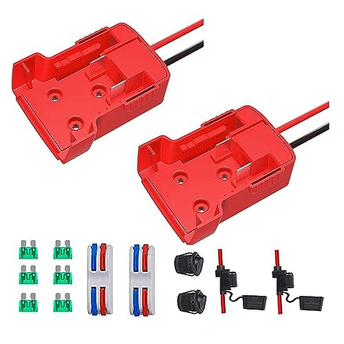 Adaptador-GESHUPOR-Power-Wheel-para-batería-Milwaukee-M18-de-18-V-con-fusible-y-terminales-de-cable,-cable-de-14-AWG,-conector-de-alimentación-para-juguetes-de-coches-RC,-robots-y-camiones-RC-(paquete-de-2)