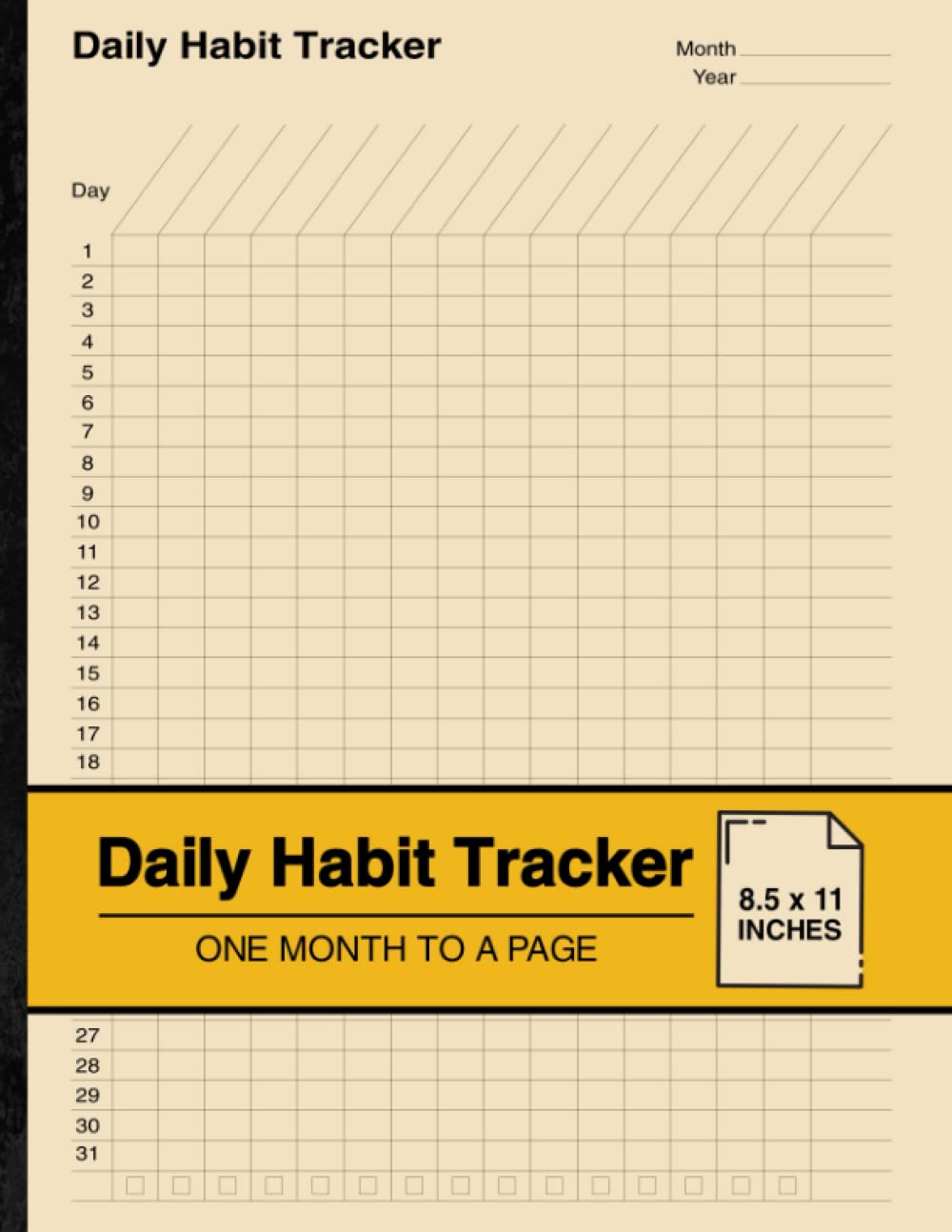 Libro: Daily Habit Tracker: Habit Tracking Notebook | One Month to a Page | Large