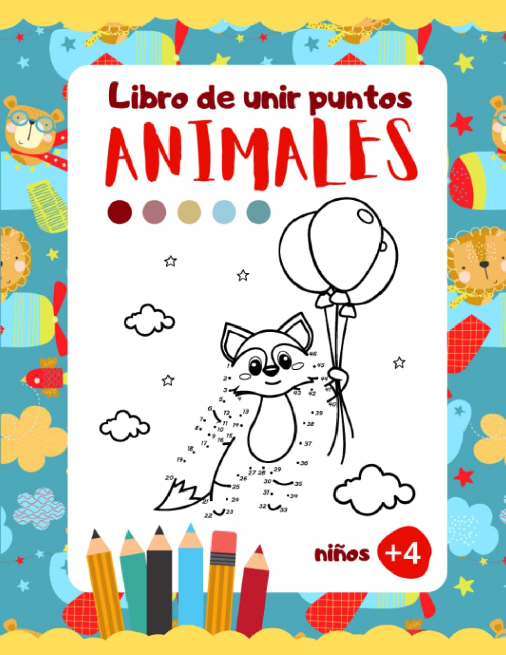 Libro de unir puntos Animales: Dibujar uniendo puntos para niños de 4 a 8 años | Cuaderno para colorear de animales