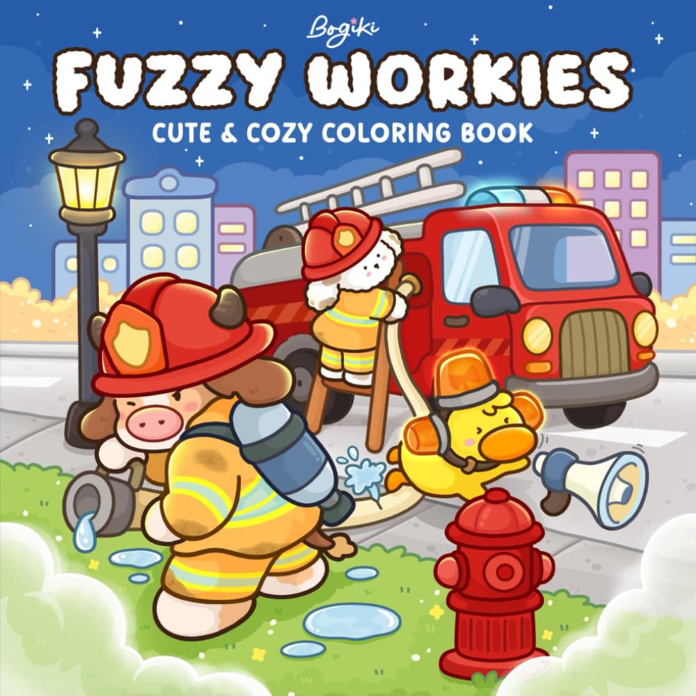 Libro: Fuzzy Workies: A Cozy Coloring Book for Adults and Teens Featuring Daily Scenes and Cute Animals at Their Jobs for Relaxation