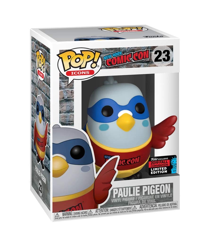 Funko Pop! Íconos: NYCC Paulie Pigeon in Red Nueva York Comic-Con Shirt Fall Shared Sticker Exclusivo 2019