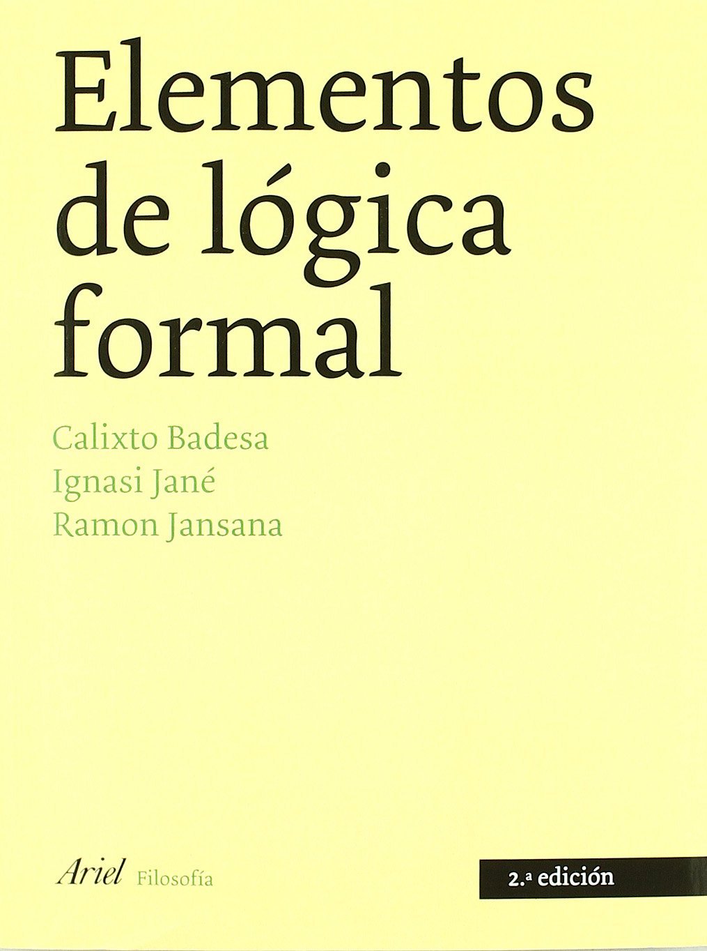 Libro: Elementos de lógica formal (Ariel Filosofía)