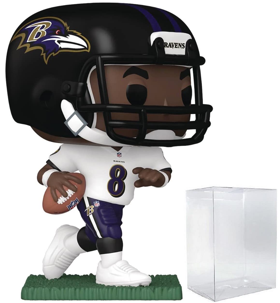 Funko Pop: POP Football: Ravens - Lamar [Jackson] (Away Uniform) Funko Figura de Vinilo (Bundled with Compatible Box Protector Case), Multicolor, 3.75 Pulgadas