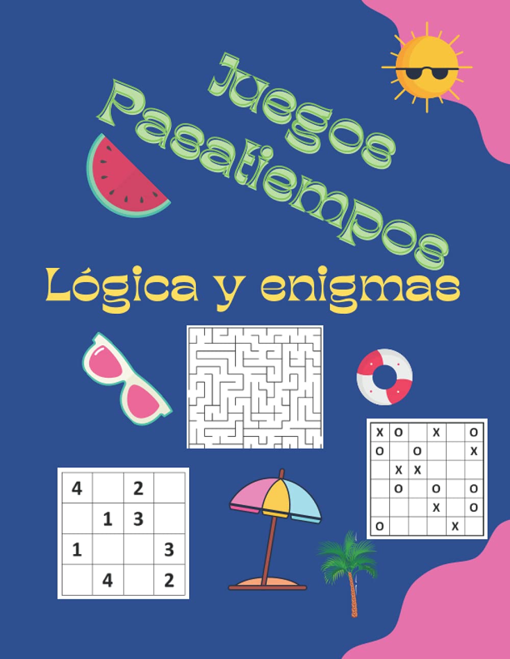 Libro: Juegos Pasatiempos Lógica y enigmas: Para niños 6-12 años - Más de 200 juegos - con soluciones .