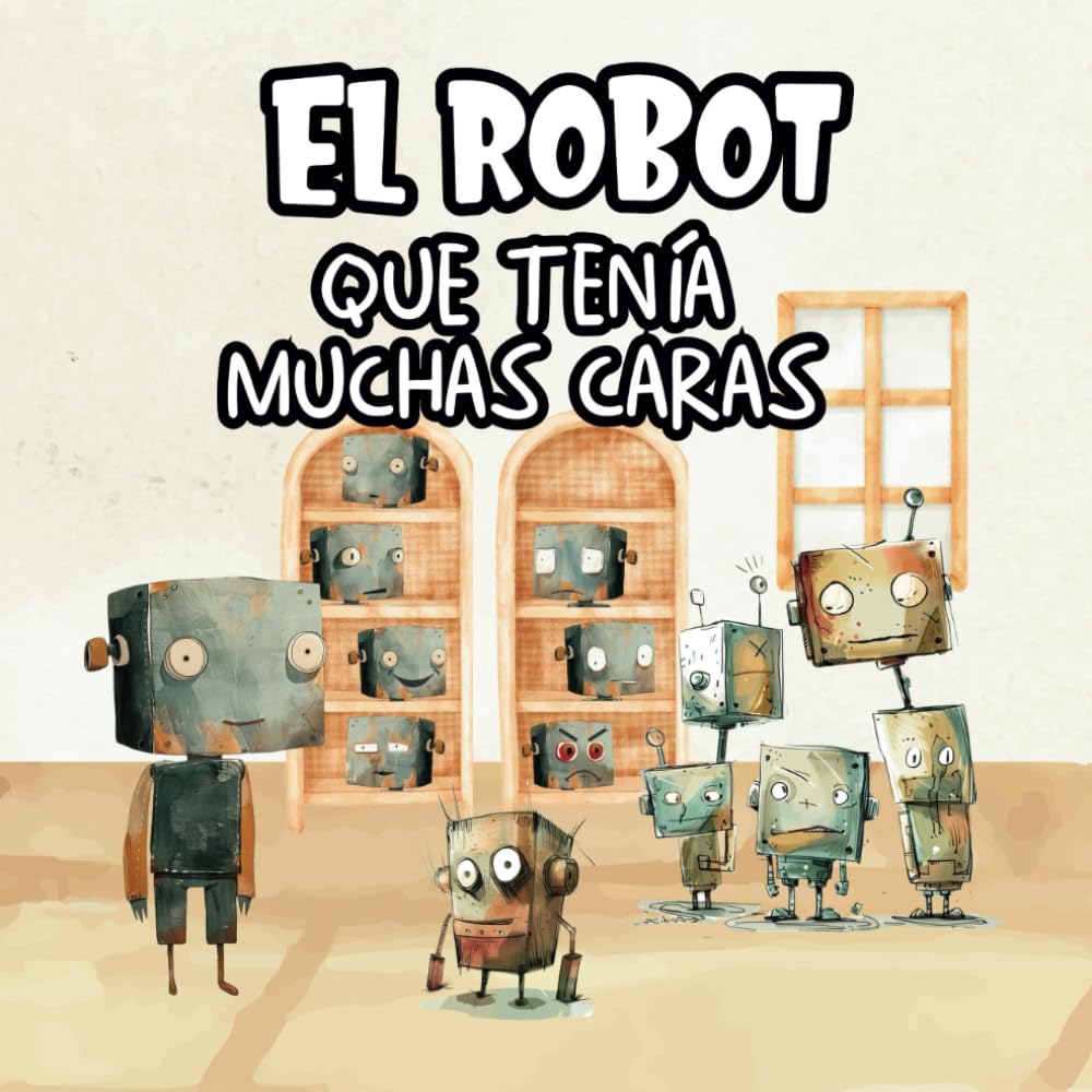 Libro: El Robot que tenía muchas Caras - Cuento Infantil con Letra Mayúscula (Edición cuadrada): Cuentos Infantiles 2 3 4 5 Años - Libro Ilustrado para Niños ... Emociones (Cuentos infantiles ilustrados)