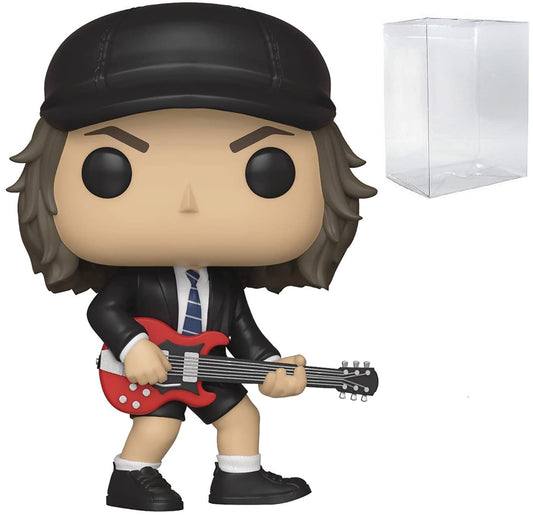 Funko AC/DC - Angus Young Pop! Rocks Figura de Vinilo (Bundled with Compatible Box Protector Case) Multicolor 3.75 Pulgadas