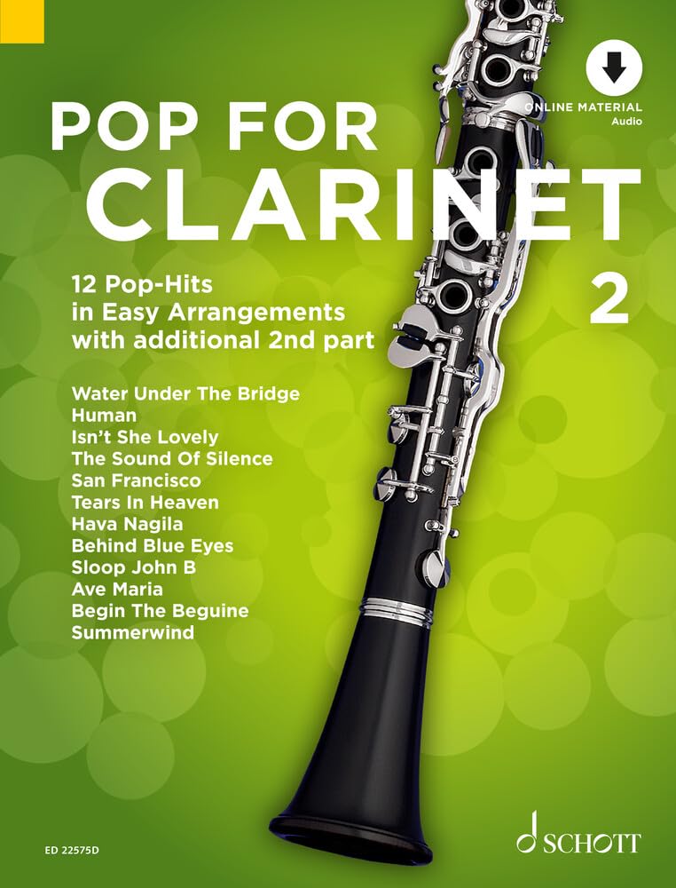 Libro: Pop For Clarinet 2: 12 Pop-Hits in Easy Arrangements with additional 2nd part. Vol. 2. 1-2 clarinets.