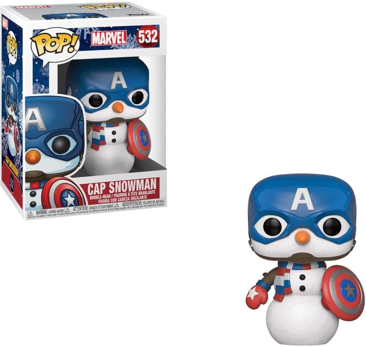Funko Pop! Marvel: Navidad - Captain America Snowman Figura de Vinilo