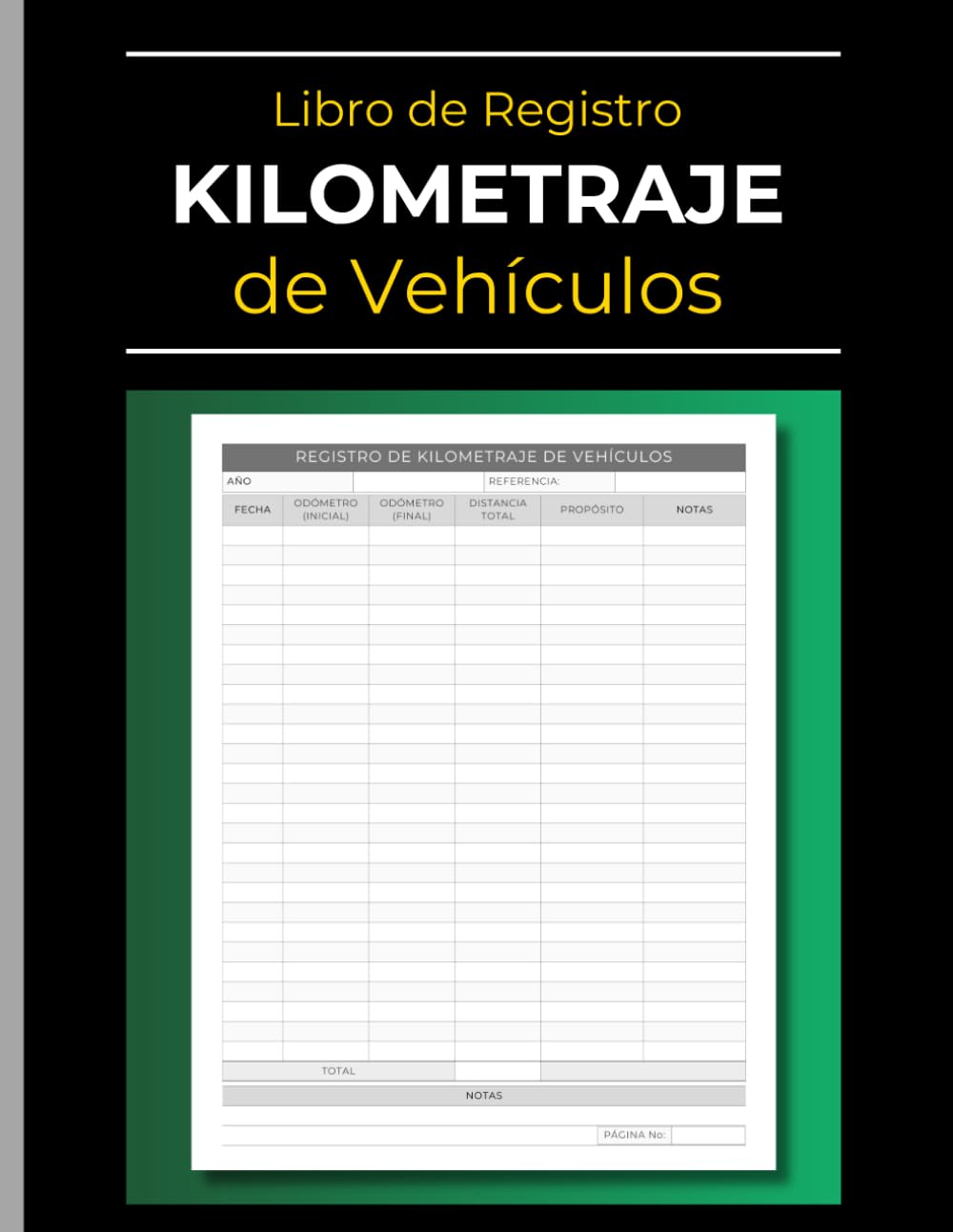 Libro de Registro de Kilometraje de Vehículos: Seguimiento de Distancias en Coche, Auto o Camión | Cuaderno de Conductores: Registra Kilómetros y Lecturas del Odómetro (Spanish Edition)