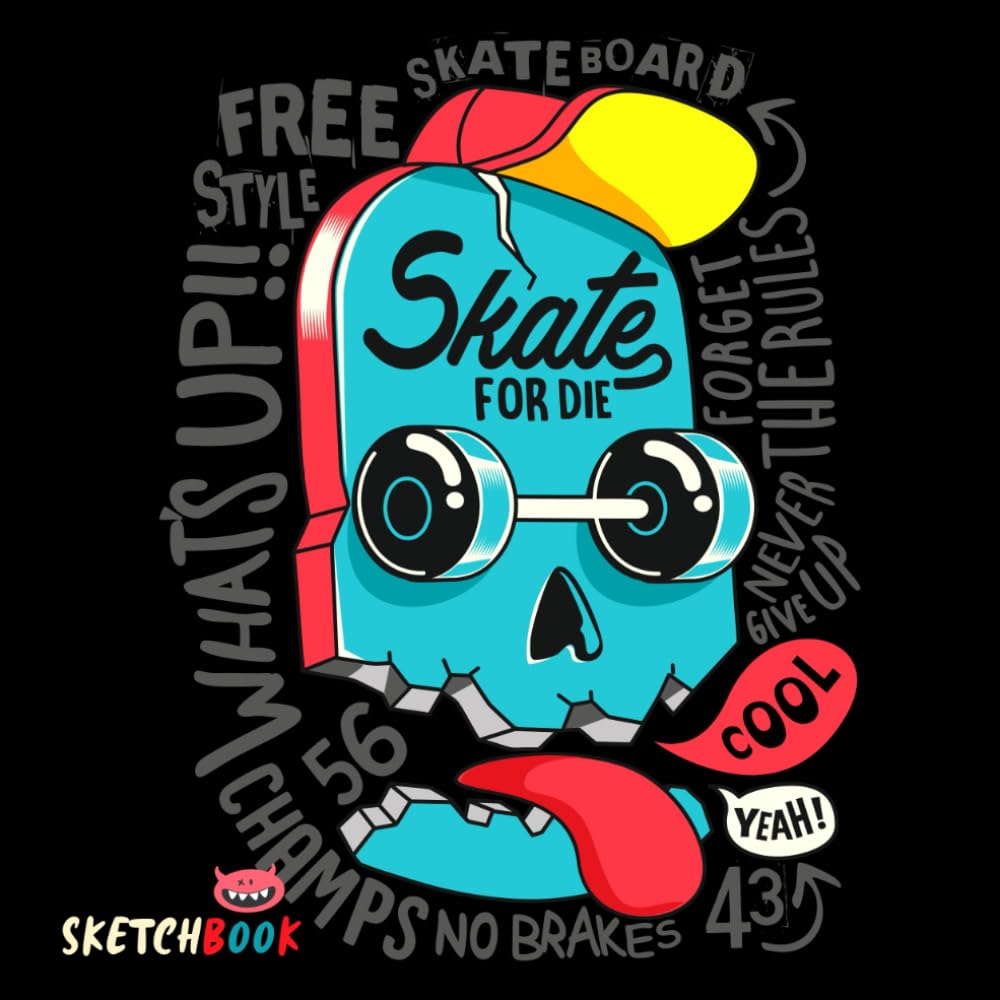 Libro: Skate Sketchbook: A Large Square Sketchbook with Blank and White Paper - 100 Pages ( 8.25" x 8.25" ) for Drawing, Sketching, Painting and Recording Creative Ideas.