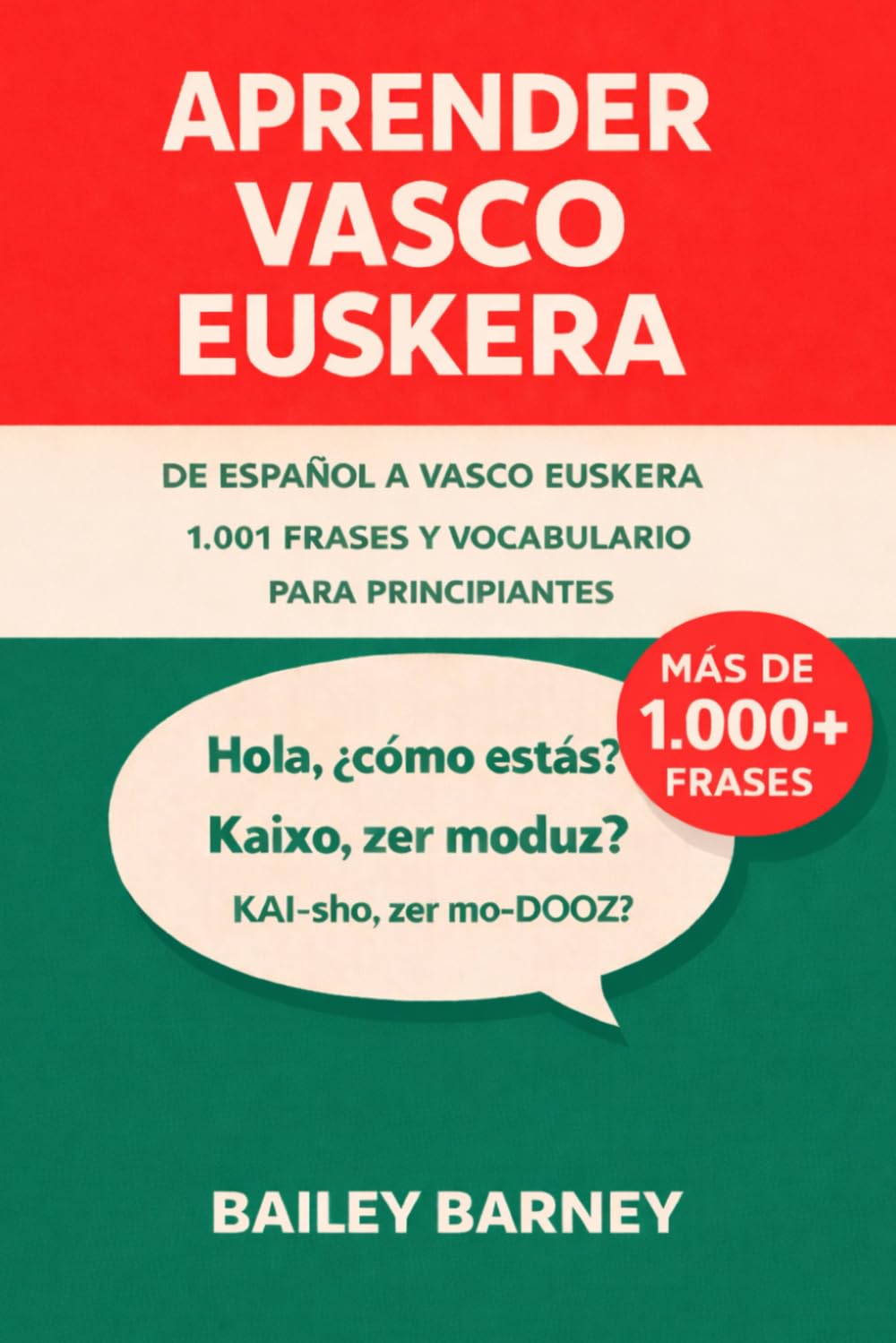 Libro: Aprender vasco euskera: 1.001 frases para principiantes y vocabulario de español a vasco euskera (Spanish Edition)