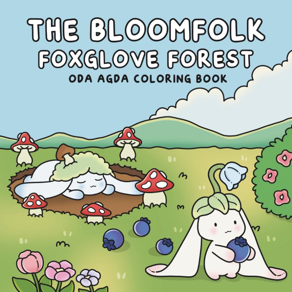 Libro: The Bloomfolk Foxglove Forest: Coloring Book for Adults and Teens Featuring Cute Characters and Cozy Nature Scenes for Relaxation