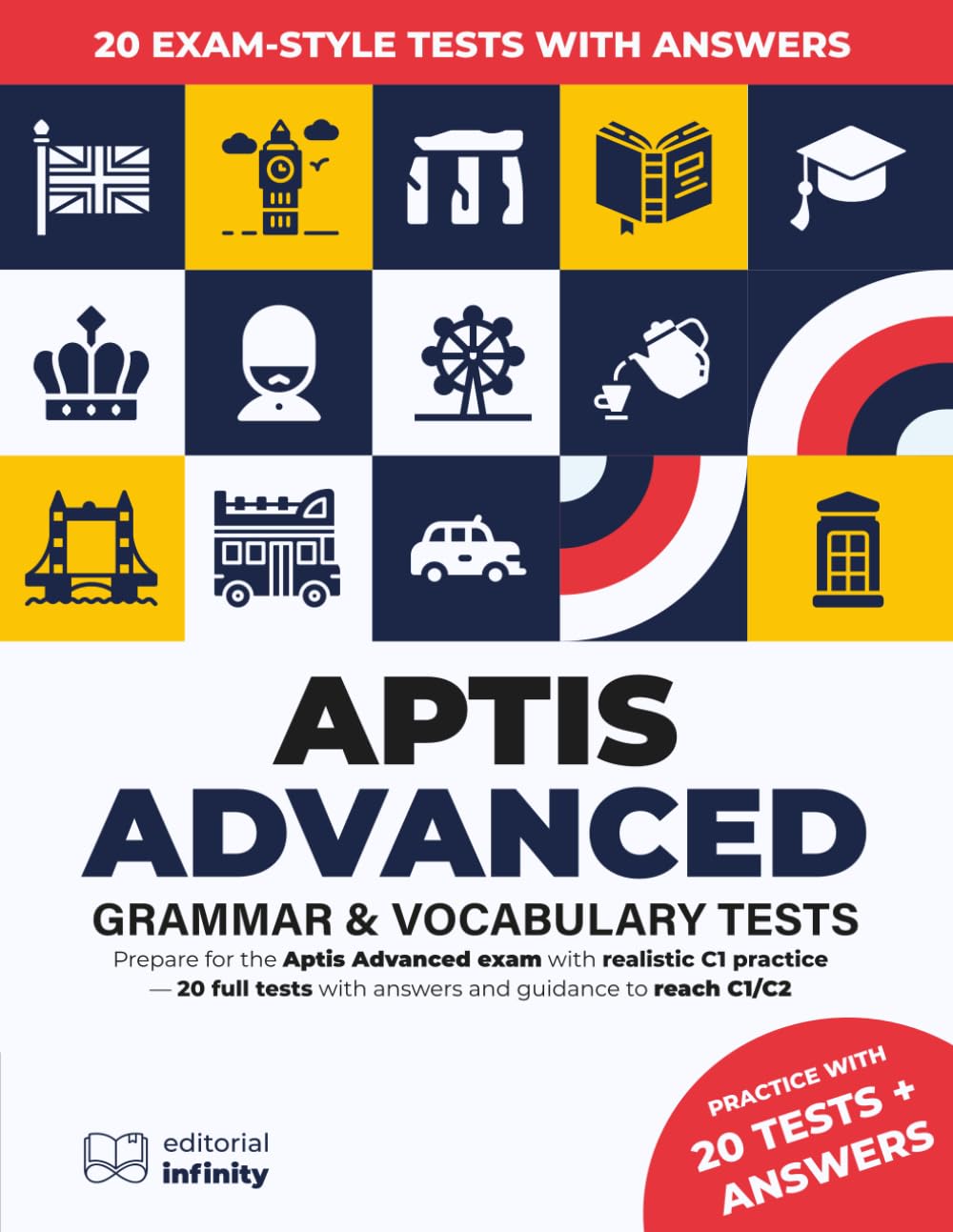 Libro: APTIS Advanced Grammar & Vocabulary Test: Prepare for the Aptis Advanced exam with realistic C1 practice — 20 full tests with answers and guidance to reach C1/C2