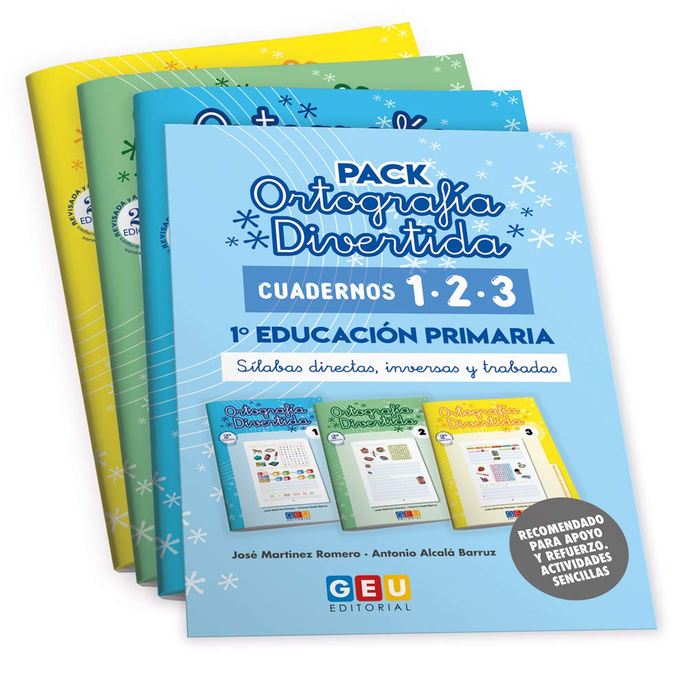 Libro: Pack Ortografía Divertida 1º Primaria: Cuadernos 1, 2 y 3 | Material de Refuerzo Actividades Sencillas | Editorial GEU: Ortografía Divertida Educación Primaria