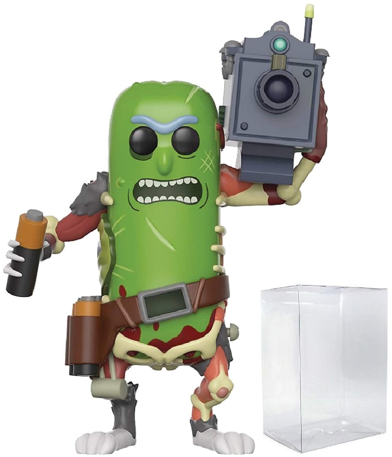 Funko Pop! Animación: Rick and Morty - Pickle Rick with Laser Cannon #332 Figura de Vinilo (Bundled with Pop Box Protector Case)
