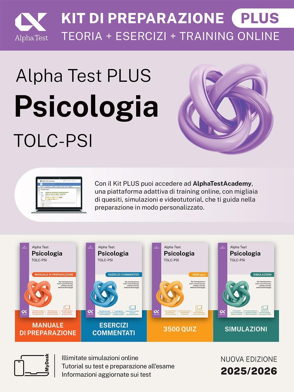 Libro: Alpha Test Plus Psicologia TOLC-PSI 2026-2027. Kit di preparazione Plus. Per test di ammissione universitari. Con piattaforma e simulatore online (TestUniversitari)