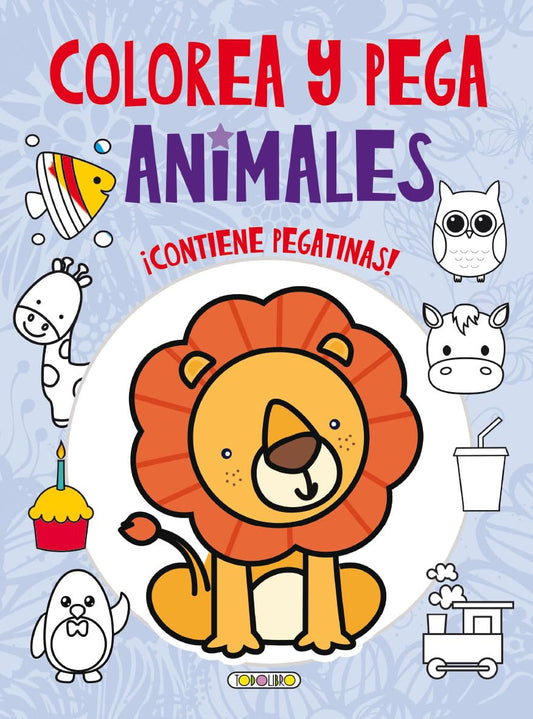 Colorea y pega animales 1