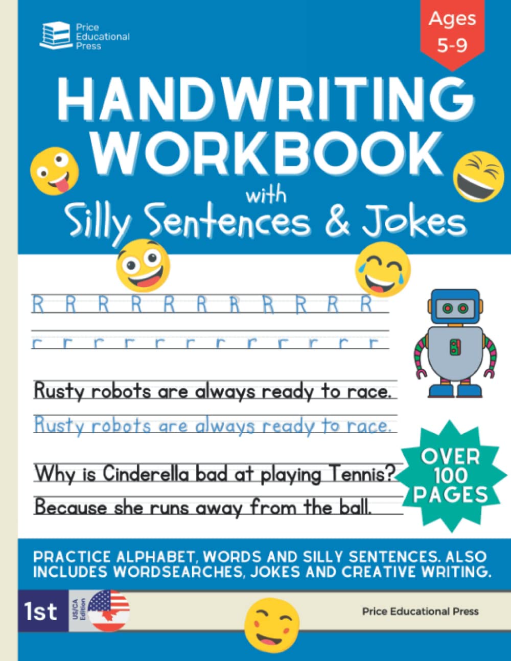 Libro: Handwriting Practice Book for Kids Ages 5-9: Penmanship workbook with Silly Sentences, Jokes & Riddles, Sight Words, and Creative Writing Exercises.: ... Grade (Early Education: Reading and Writing)