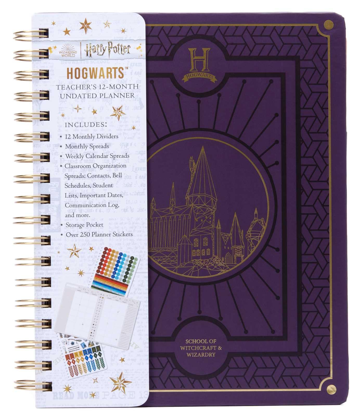 Libro: Harry Potter: Hogwarts Teacher's 12-Month Undated Planner: (Harry Potter School Planner School, Harry Potter Gift, Harry Potter Stationery, Undated Planner, Teacher Planner)