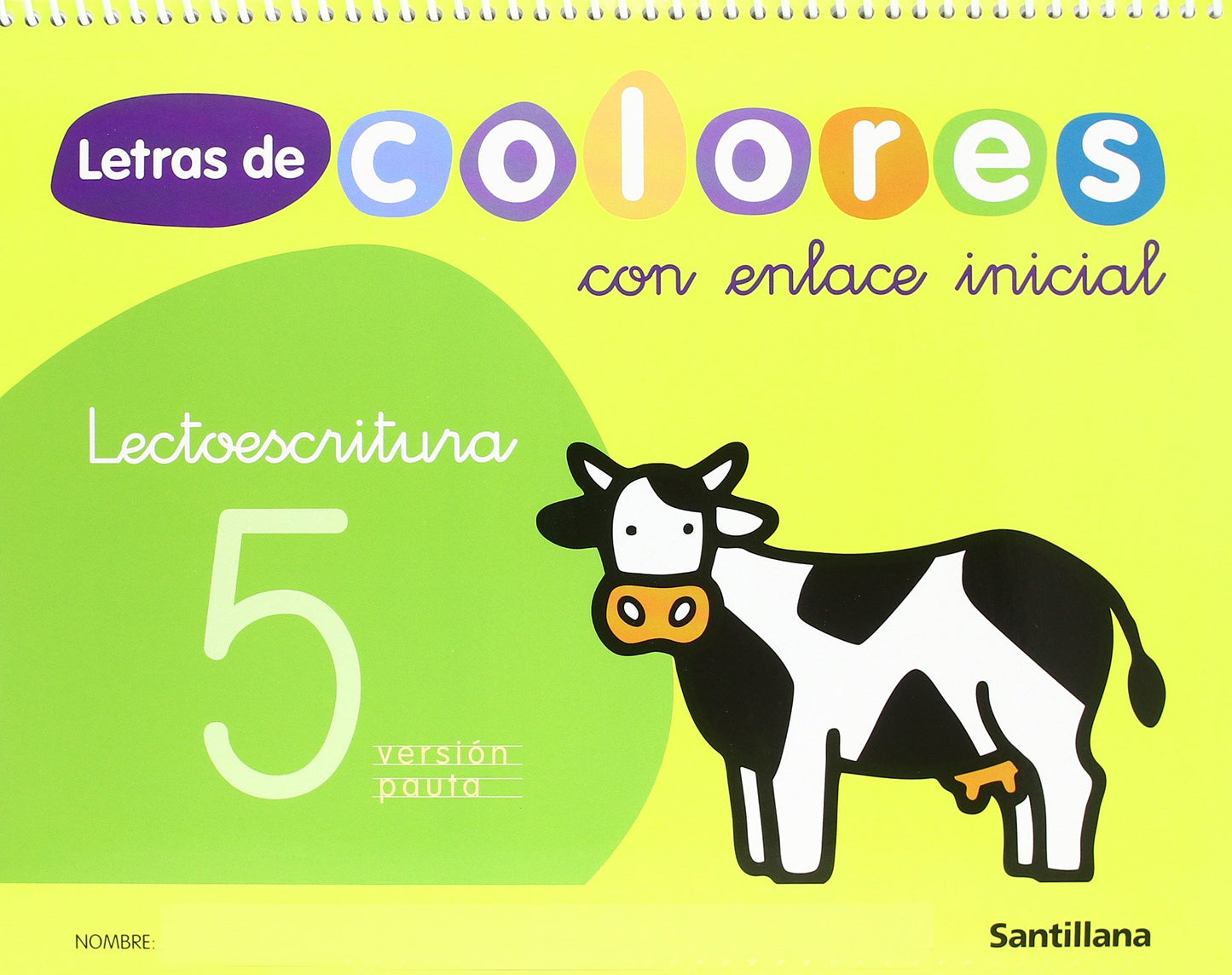 Libro: LETRAS DE COLORES CON ENLACE INICIAL CUAD LECTOESCRITURA 5 PAUTA