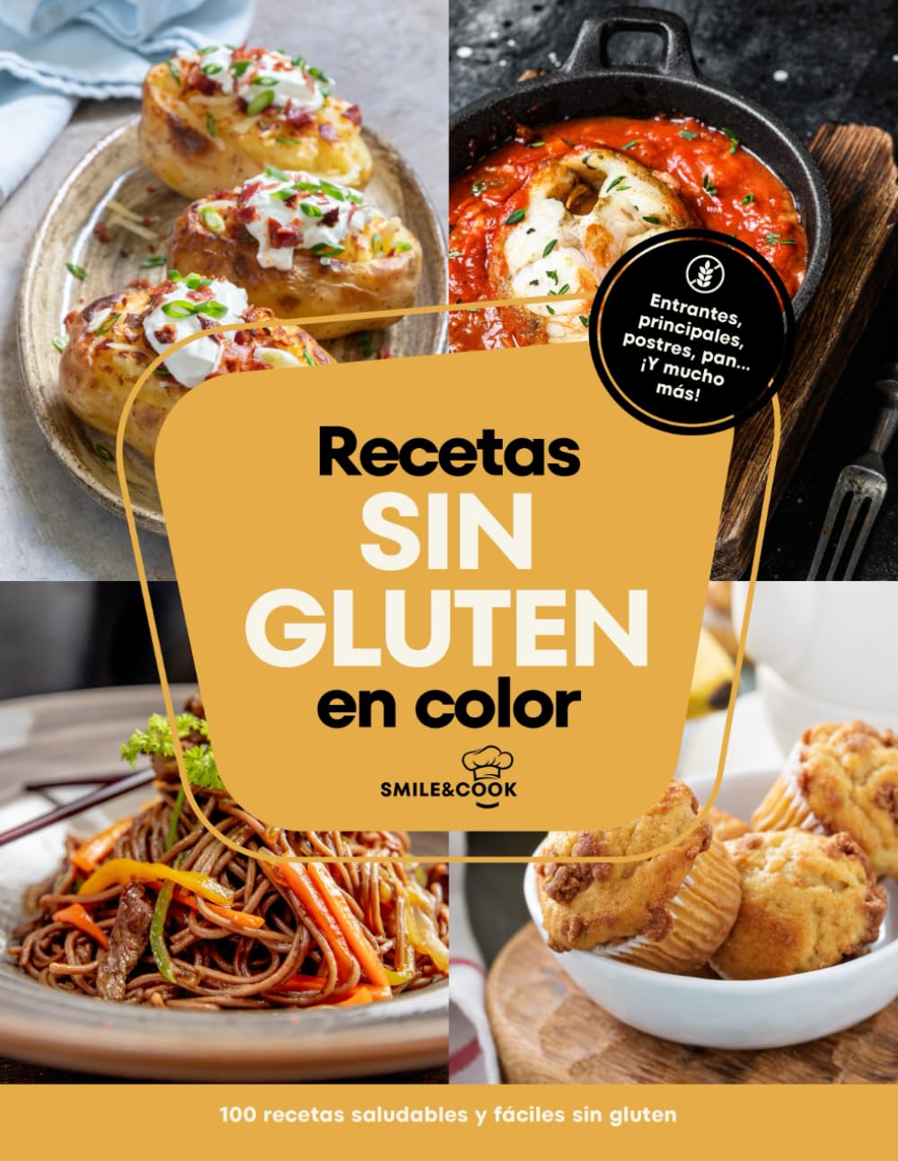 Libro: Recetas sin gluten en color: 100 recetas saludables y fáciles sin gluten. Con índice ilustrado y fotografías en color. (Spanish Edition)