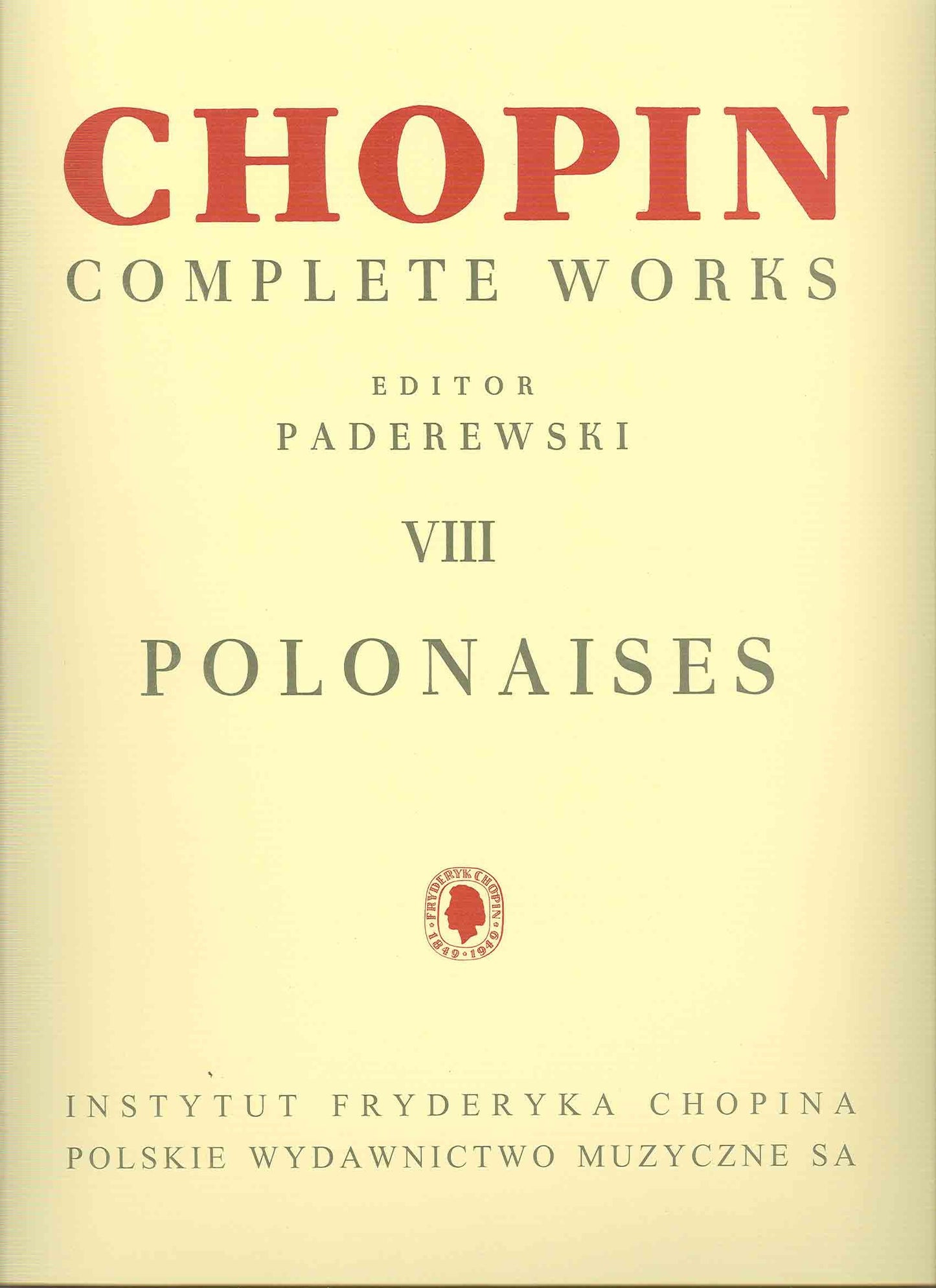 Libro: Chopin: Polonaises (Paderewski Edition Volume 8)