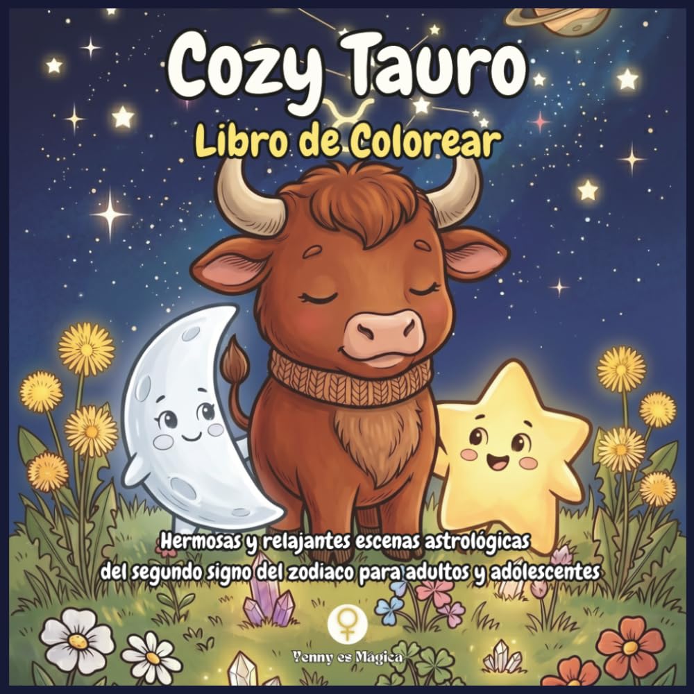 Libro: Cozy Tauro: Libro para colorear de Tauro: 44 escenas kawaii y 12 afirmaciones del signo de la abundancia y los sentidos para adultos y adolescentes. ... adultos y adolescentes) (Spanish Edition)