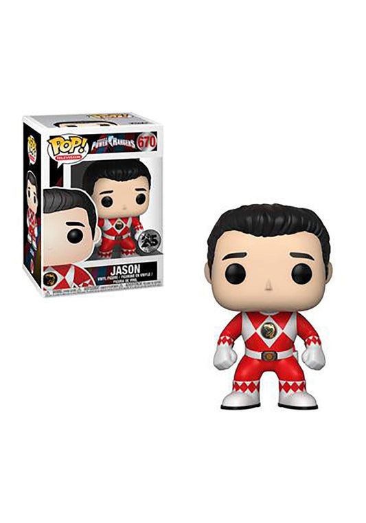 Funko Pop Television: Power Rangers - Red Ranger (No Helmet) Collectible Figura, Multicolor