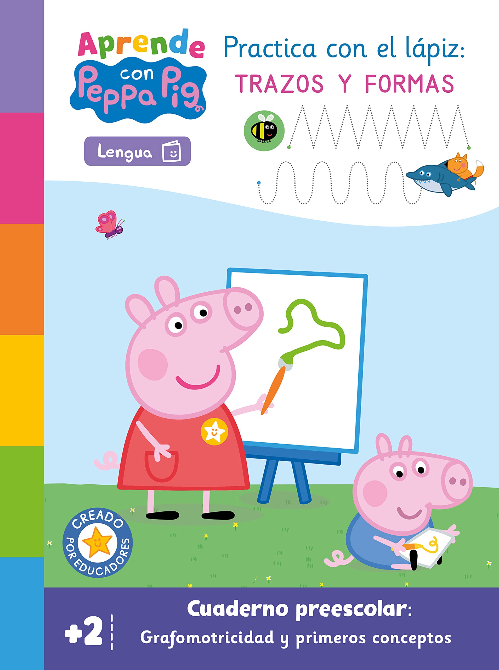 Libro: Peppa Pig. Primeros aprendizajes - Aprende Grafomotricidad con Peppa Pig. Practica con el lápiz trazos y formas (+2 años): Cuaderno preescolar: Grafomotricidad y primeros conceptos