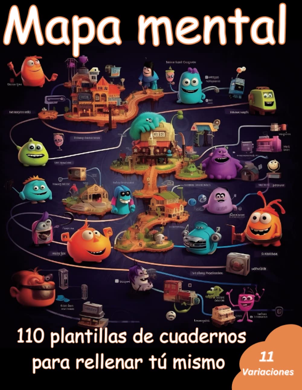 Libro: Cuaderno de mapas mentales - Diario con 110 mapas mentales para rellenar uno mismo: Representar, estructurar, resumir, aprender, planificar y ... para recopilar ideas (Spanish Edition)