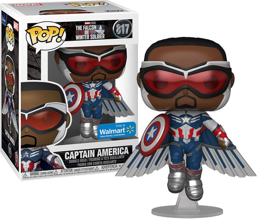 Funko Pop Marvel The Falcon and The Winter Soldier 3.75 Pulgadas Figura de Acción Exclusivo - Captain America Sam Wilson #817