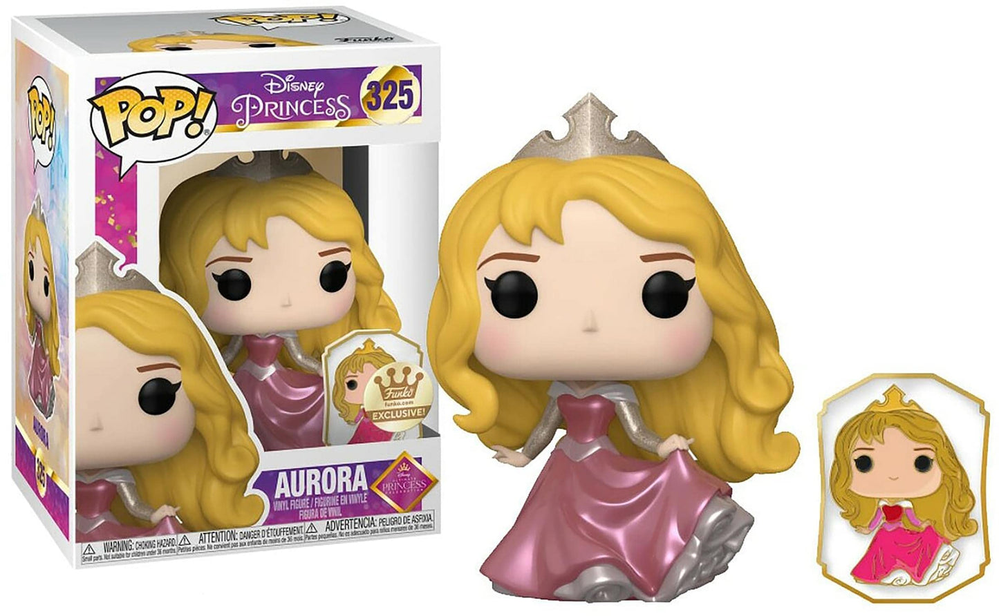 Funko Pop: Disney Princess Funko POP Figura de Vinilo | Aurora (Dorado) with Pin