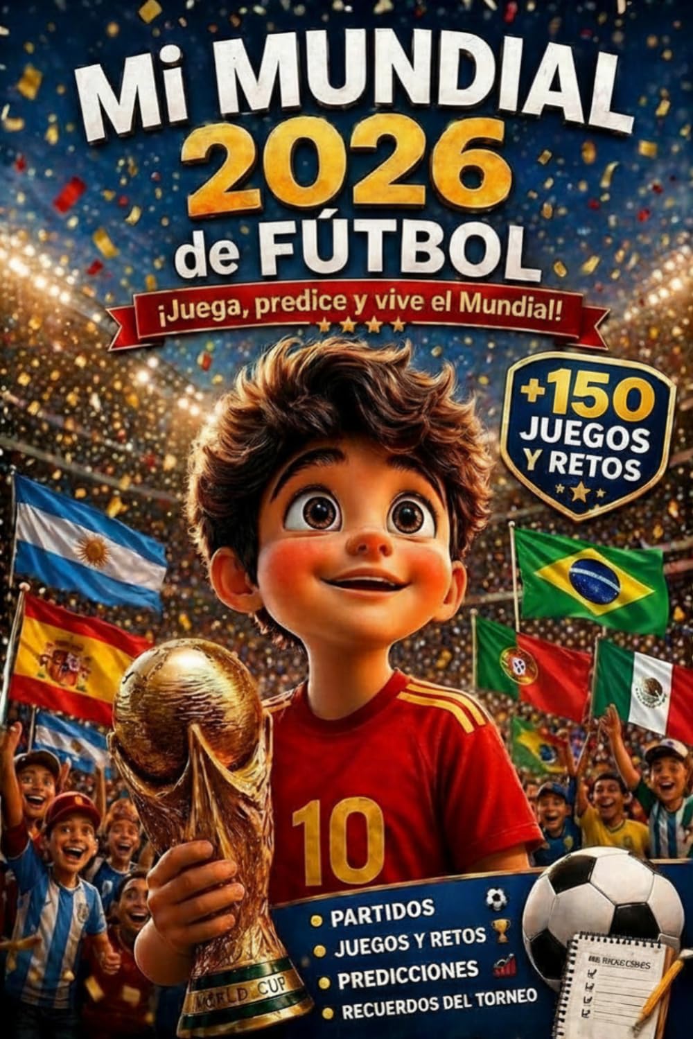 Mi Mundial 2026 de Fùtbol: Diario interactivo para niños 7–12 años con calendario completo, +150 juegos, retos y predicciones
