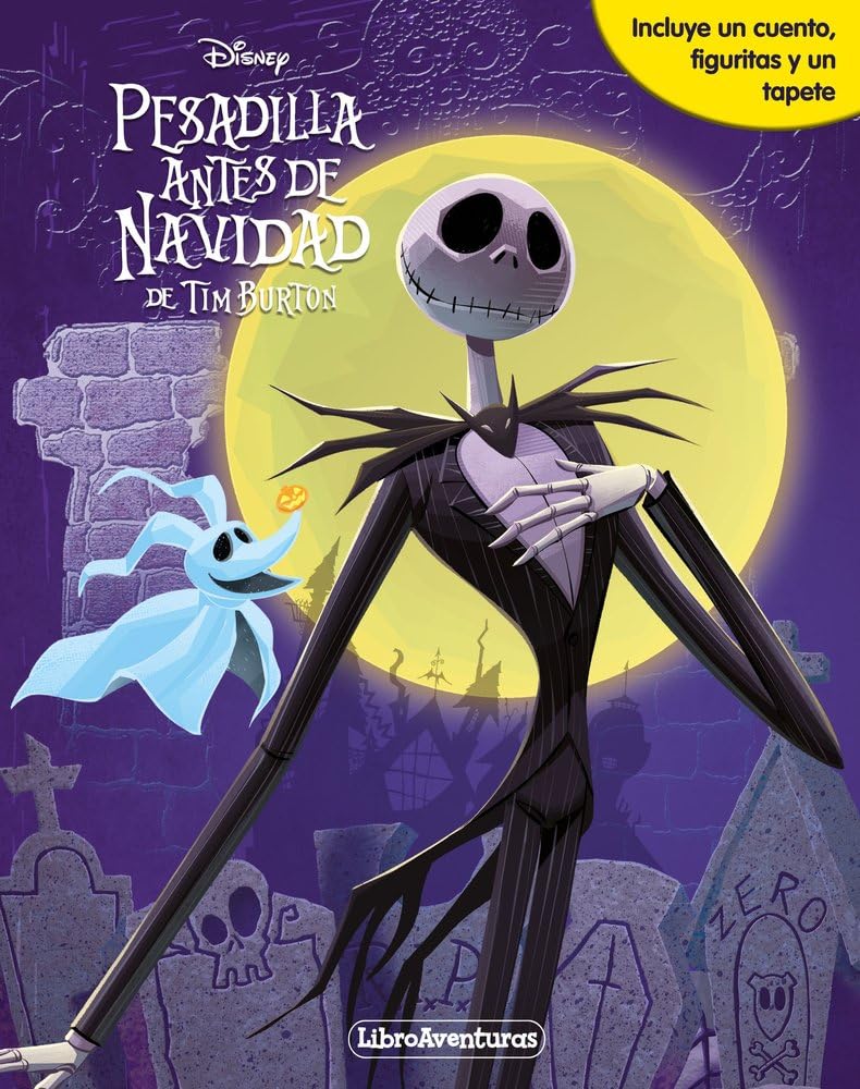 Libro: Pesadilla antes de Navidad. Libroaventuras: Incluye un cuento, figuritas y un tapete