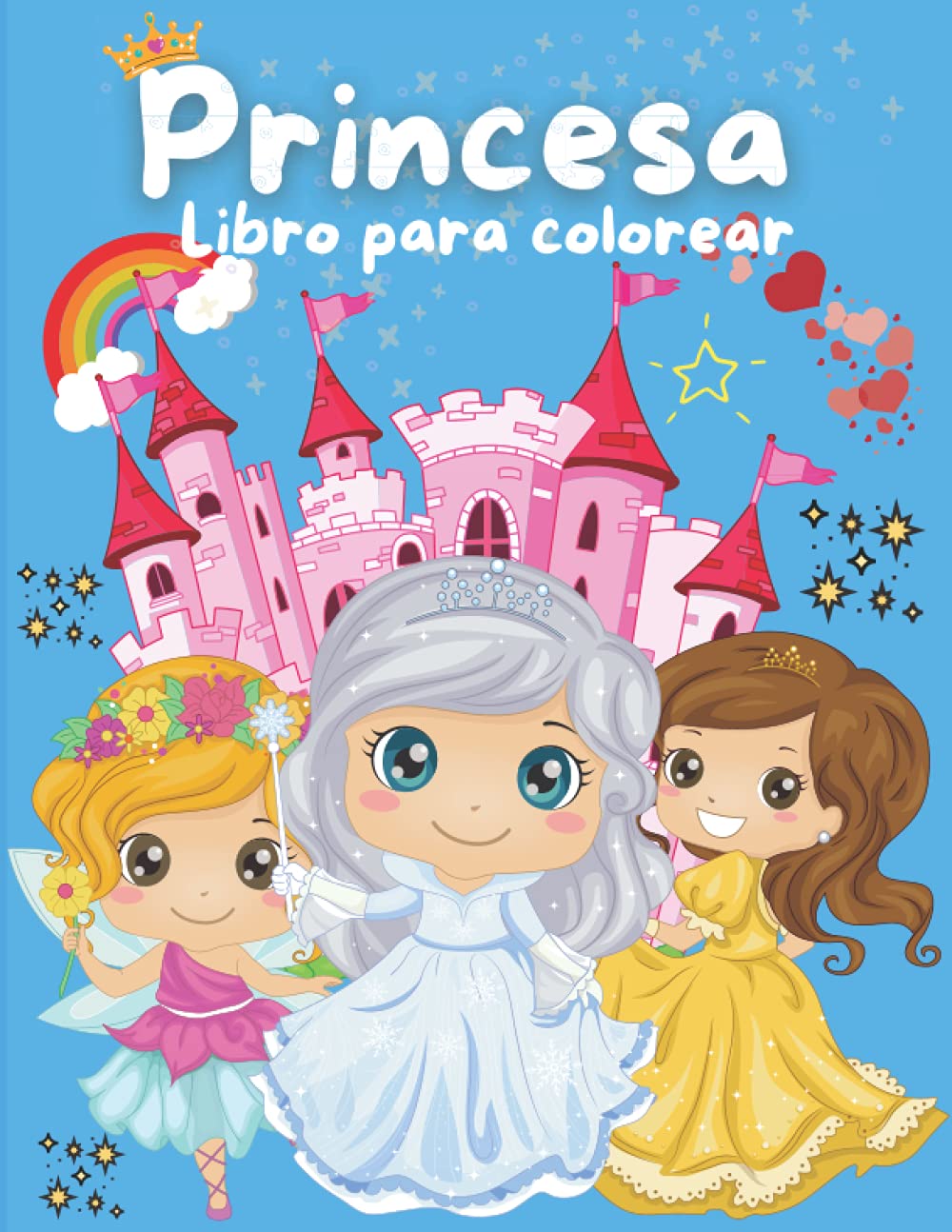 Libro para colorear de princesas: Maravilloso libro para colorear para niñas, niños y jóvenes de 2 a 4 años, de 3 a 9 años, de 4 a 8 años con 50 diseños únicos y bonitos| Un gran regalo