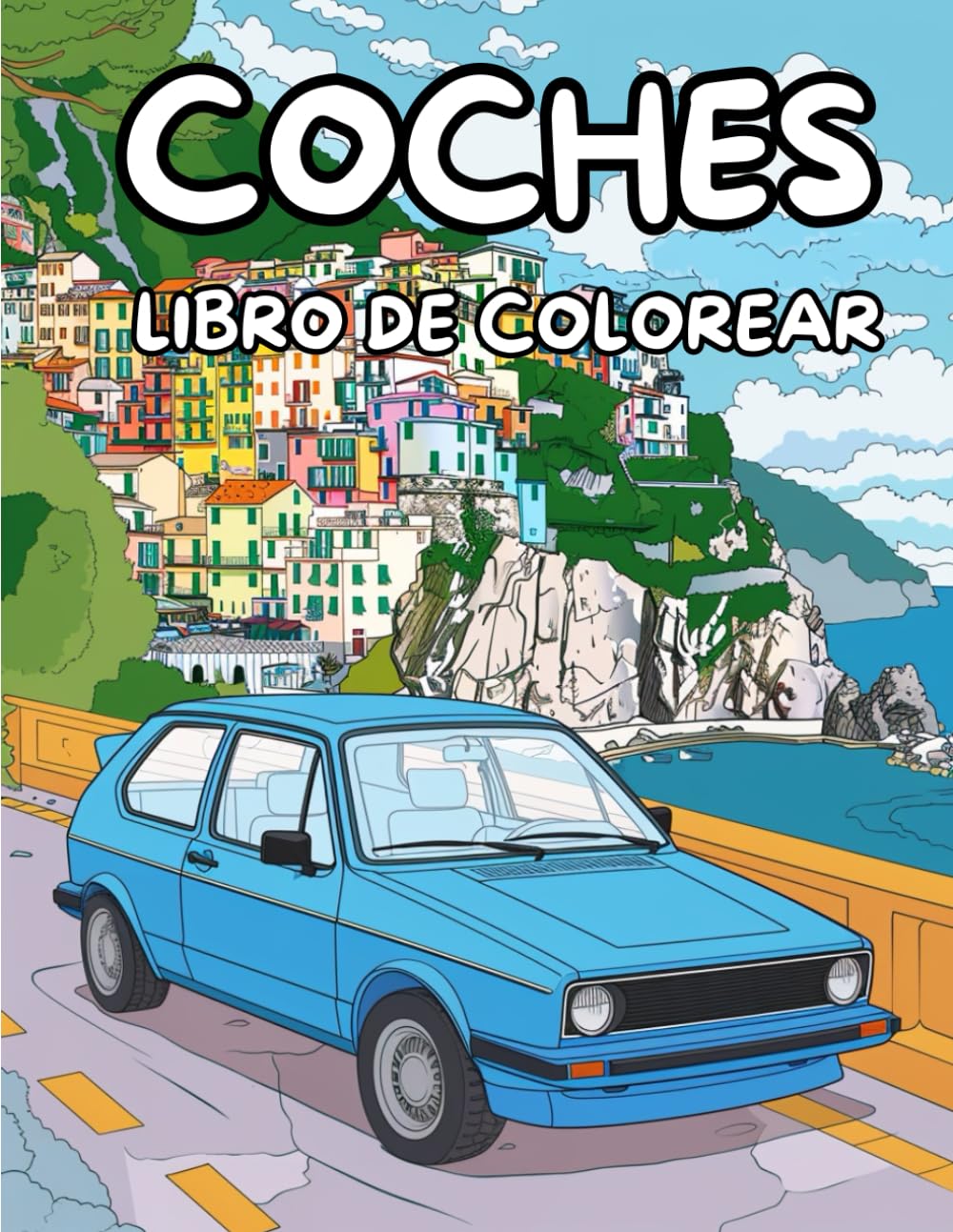 Libro de coches para colorear: Libro de coches basados en reales para colorear y para el alivio del estrés y relajación
