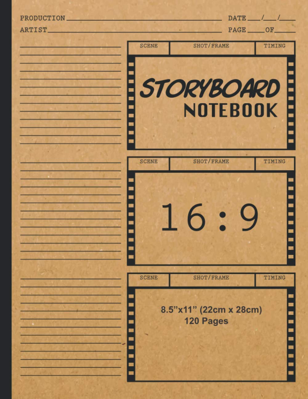 Libro: Storyboard Notebook 16:9: Blank Storybook Sketchbook | 16:9 Thumbnail Template Panels | Large Story Board Sketch Pad | Professional Storyboard Journal ... Directors, Students, Animators & Artists