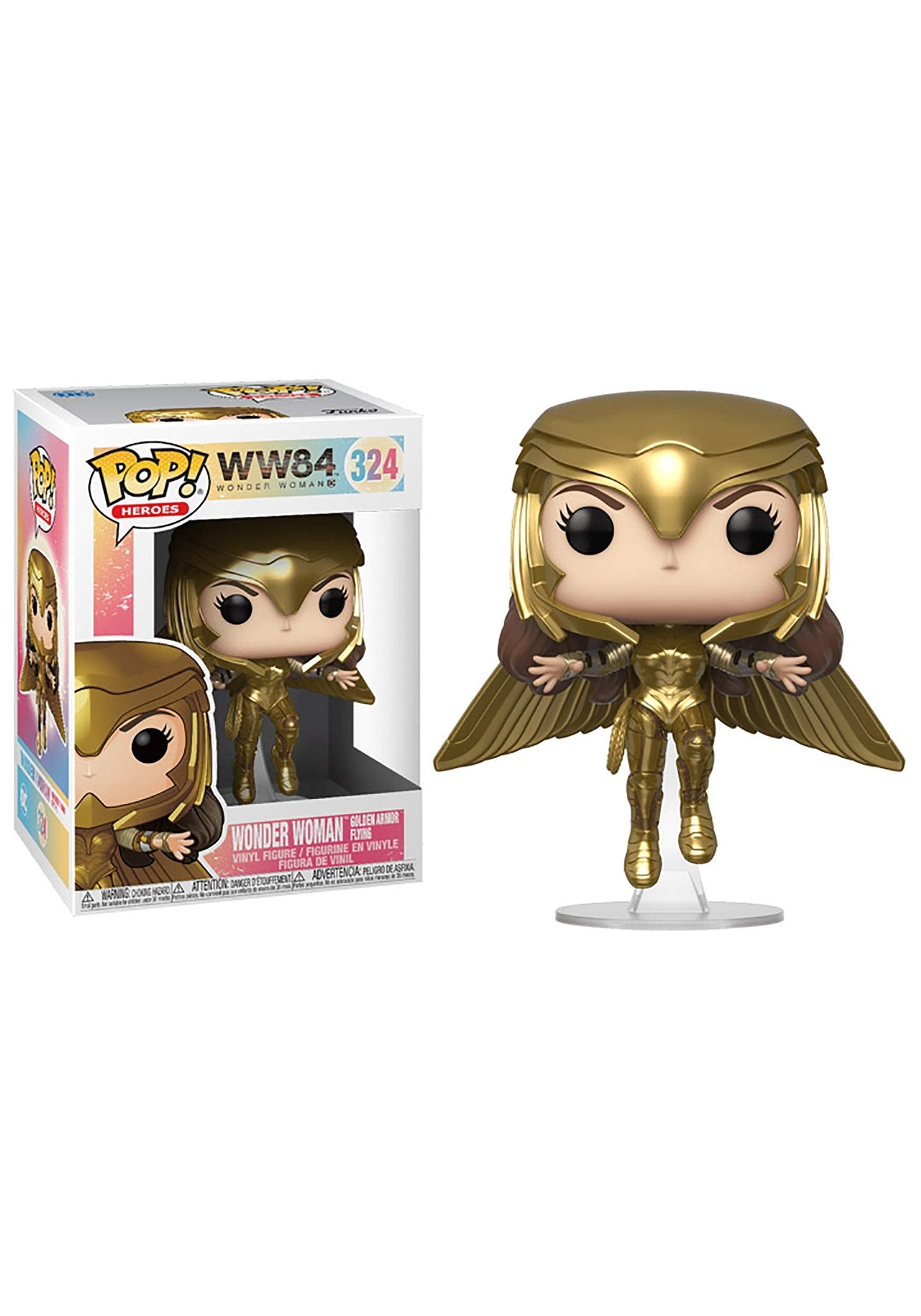 Funko Pop! Películas: Wonder Woman 1984 - Wonder Woman Dorado Flying (Metálico), Multicolor