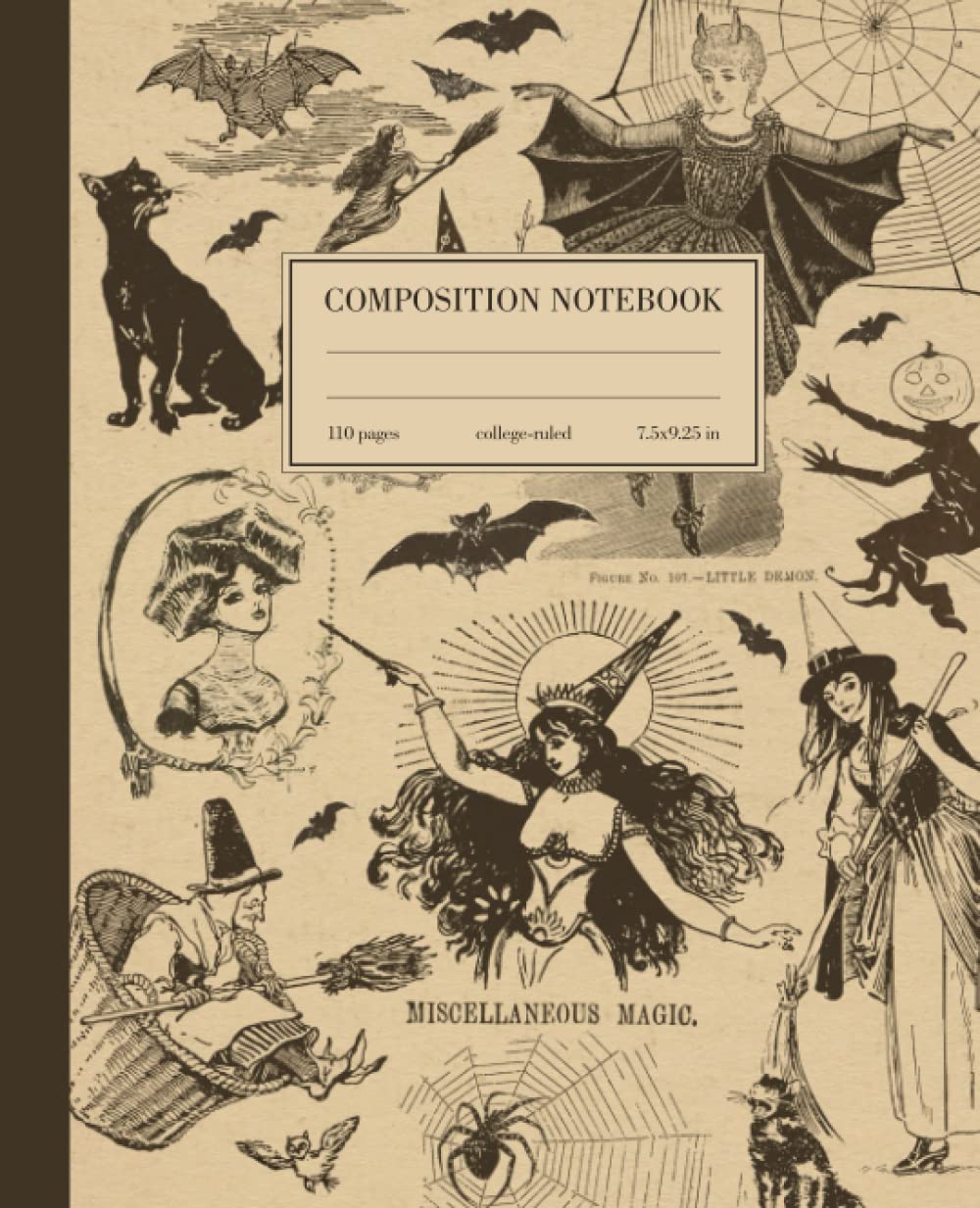 Libro: Composition Notebook College Ruled: Vintage Witch Illustration | Halloween Witchcraft Magic Journal For Back To School, Office, Work | Wide Lined