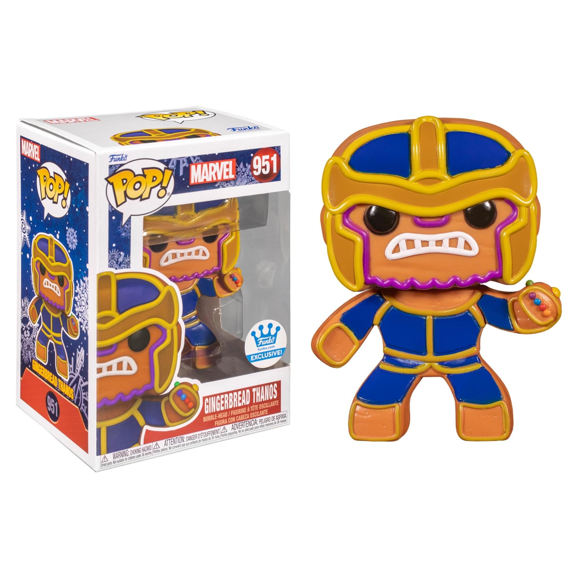 Funko Pop! Marvel Gingerbread Thanos Exclusivo Vinyl Bobble Head #951